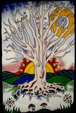 Twilight Tree of Life Bawełniana zawieszka ścienna 90 x 60 cali, pojedynczy, wielokolorowy