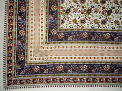 Floral Print Indian Tapestry Cotton Spread  106" x 72" Twin Purple