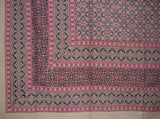 Moroccan Foulard Tapestry Cotton Bedspread 108" x 88" Full-Queen Pink