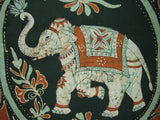 럭키 바틱 코끼리 태피스트리 면 침대보 108" x 88" 풀 퀸 브라운