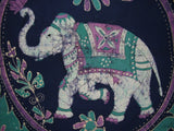 Lucky Batik Elephant Tapestry Cotton Bedspread  108" x 88" Full-Queen Turquoise