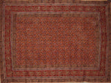 Tapeçaria de algodão com estampa de bloco de tintura vegetal espalhada 104" x 70" Twin Red
