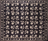天体印花挂毯棉质床罩 108 英寸 x 88 英寸全大号黑色