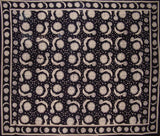 Celestial Print Tapestry Cotton Bedspread 108" x 88" Full-Queen Black