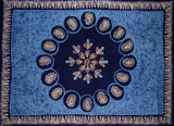 Batik Cotton Tablecloth 90" x 60" Blue