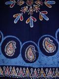 蠟染掛毯棉質 106 英吋 x 70 英吋雙藍色