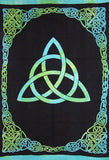 Celtic Trinity Tie Dye Tapestry Heavy Cotton Spread 98" x 70" Twin Blue