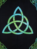 Celtic Trinity Tie Dye Tapestry Heavy Cotton Spread 98" x 70" Twin Blue