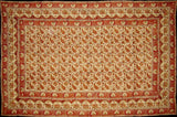 Indyjski gobelin z nadrukiem blokowym, bawełniany, rozłożony 106 x 72 cali, podwójny, wielokolorowy