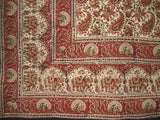 Block Print Indian Tapestry Cotton Spread 106" x 72" Twin Multi Color