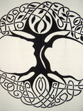 Celtic Tree of Life Tapestry Heavy Cotton Spread 98" x 70" White