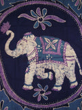 Lucky Batik Elephant Tapestry Cotton Spread  102" x 70" Twin Blue