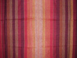 Handloom Striped Cotton Spread 98" x 86" Full Red