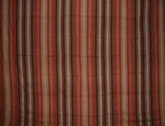 Handloom Striped Cotton Spread 98" x 86" Full Brown