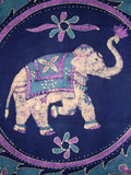 Lucky Batik Elephant Tapestry Cotton Bedspread  108" x 88" Full-Queen Blue