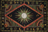 Celestial Print Tapestry Wall Hang or Spread 102 x 70 Green Twin