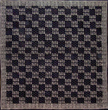 植物染料塊印花掛毯棉質床罩 110 英吋 x 110 英吋特大號黑色