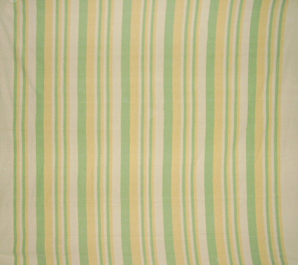 Heavy Cotton Ribbed Bedspread  98" x 88" Full Green & Yellow on Beige