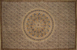 Veggie Dye Block Print Tapestry Cotton Bedspread 106" x 72" Twin Red