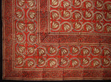 Dabu Block Print Indian Tapestry Cotton Spread 108" x 88" Full-Queen Red