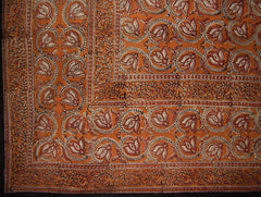 Dabu Block Print Indian Tapestry Cotton Spread 108" x 88" Full-Queen Brown