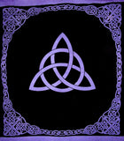 Celtic Trinity Knot Tapestry Heavy Cotton Spread 96" x 86" Purple