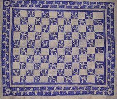 Patchwork Batik Tapestry Cotton Spread 108" x 88" Full-Queen Blue