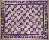 Patchwork Batik Tapestry Cotton Spread 108" x 88" Full-Queen Purple