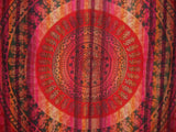 Block Print Mandala Tapestry Cotton Bedspread 106" x 88" Full Red