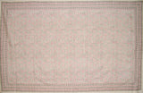 Colcha de algodón con estampado de bloques florales, 106 x 70 pulgadas, color rosa individual