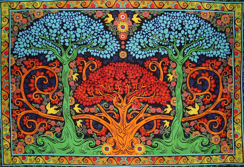 3-D Three Trees Tapestry Cotton Wall Hanging 90" x 60"