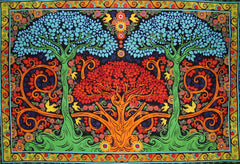 3-D Three Trees Tapestry Cotton Wall Hanging 90" x 60"