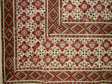 Moroccan Block Print Indian Tapestry Cotton Bedspread 106" x 70" Twin