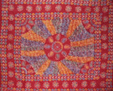 Batik Tapestry Cotton Spread 106" x 70" Twin Red