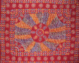Batik Gobeläng bomullsöverkast 108" x 88" Full-Queen Röd