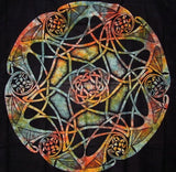 Celtic Tie Dye Wheel of Life Tapestry Cotton Bedspread 108" x 84" Full-Queen