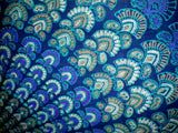 Bursting Block Print Tapestry Cotton Bedspread 108" x 88" Full-Queen Blue