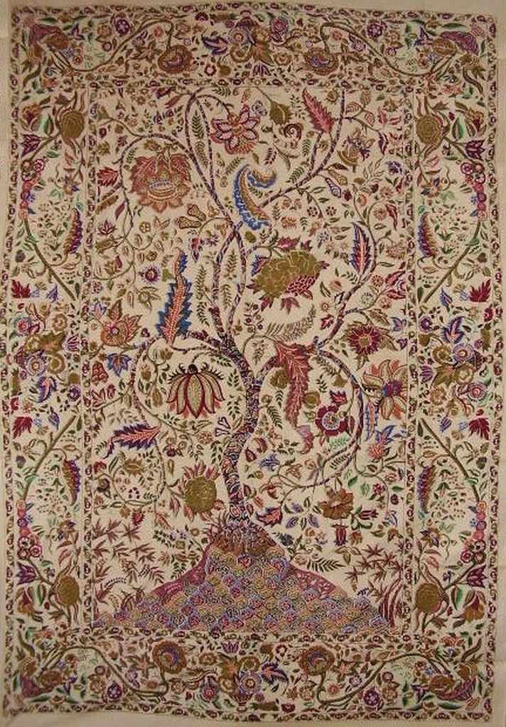 Homestead Tree of Life Wall Hanging Cotton Spread 90" x 60" Single Beige