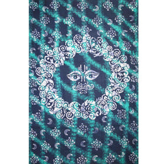 Tapiz Celestial Batik de algodón, 106 x 72 pulgadas, color verde azulado 