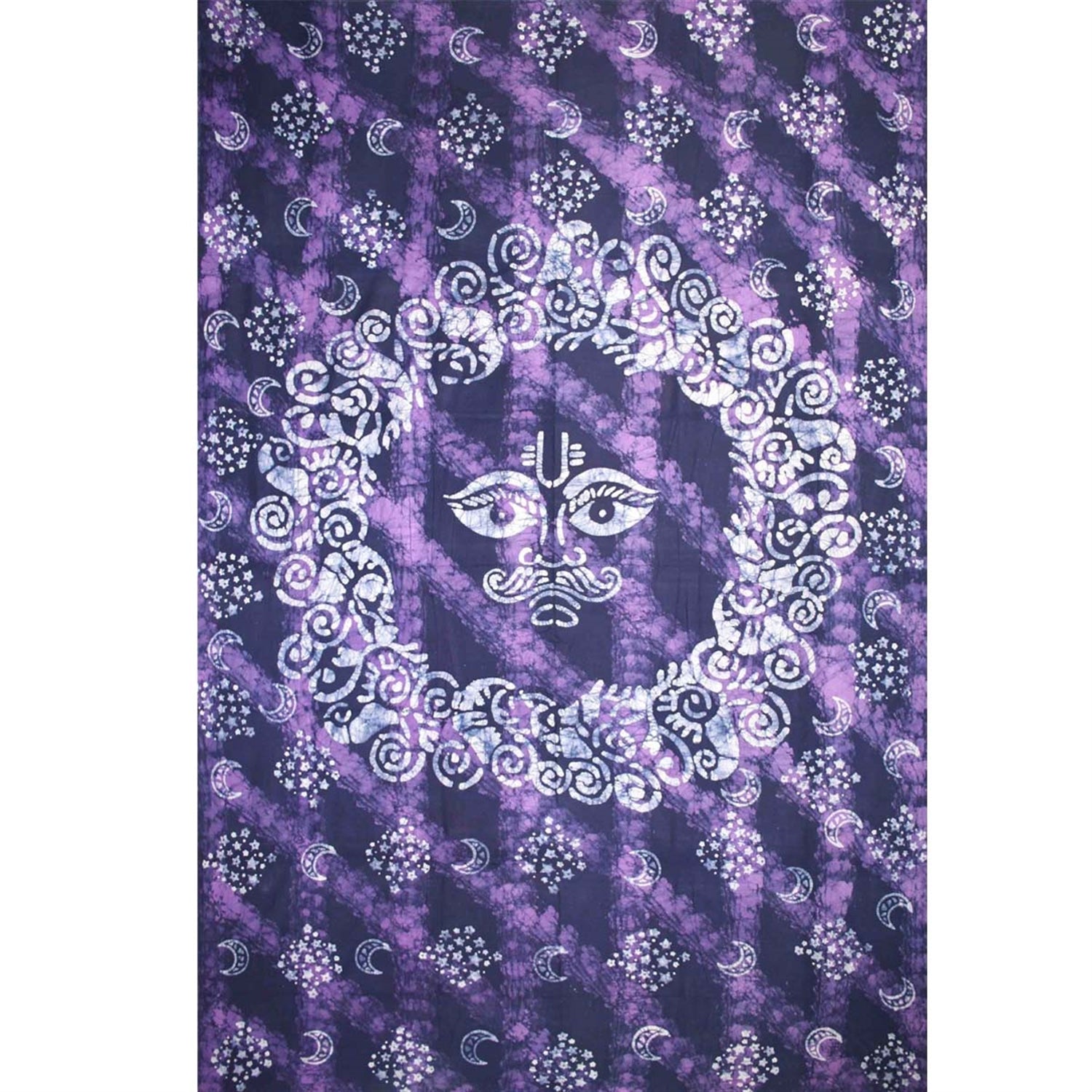 Hemelse batik tapijt katoen verspreid 106 "x 72" Twin paars 