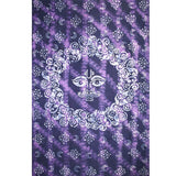 天体蜡染挂毯棉质 106 英寸 x 72 英寸双紫色 