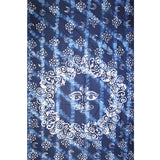 天体蜡染挂毯棉质 106 英寸 x 72 英寸双蓝色 
