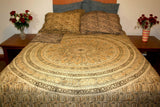 Veggie-Dye-Blockdruck-Mandala-Bettbezug aus Baumwolle, 233 x 223 cm, passend für Full-Queen