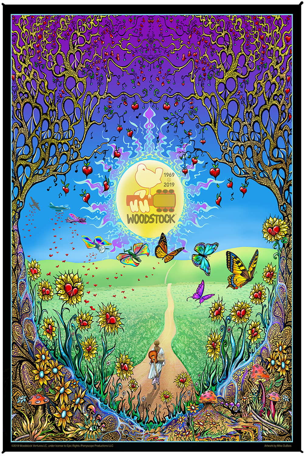 Woodstock Back To The Garden Mini Tapestry Print Heady Art 30x45 με ΔΩΡΕΑΝ 3-D γυαλιά