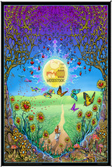 Woodstock „Zurück in den Garten“ – berauschender Kunstdruck-Wandteppich, 53 x 85 cm 