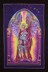 Автентично батик текстилно изкуство St. Michael 25" x 37" многоцветно