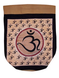 حقيبة ظهر Om الرمزية لليوجا البوذية متينة مقاس 16 × 18 أسمر ضارب للصفرة 