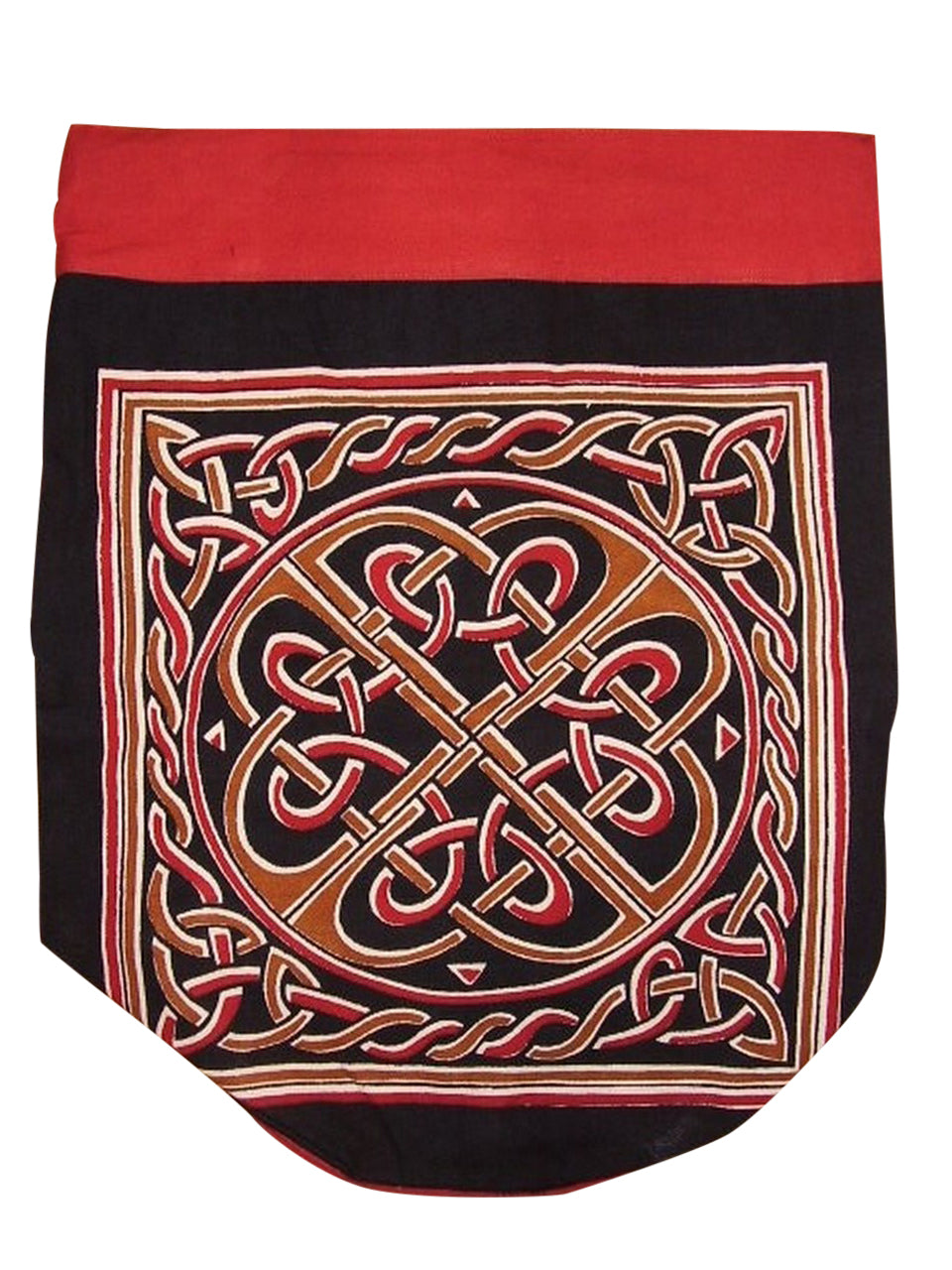 Celtic Weave -reppu, kestävä puuvilla 16 x 18 punainen 