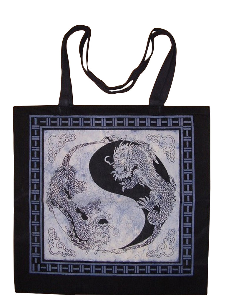 Yin Yang DragonTote Bag School Shopping 18 x 18 Blauw