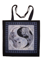 Yin Yang DragonTote Bag School Shopping 18 x 18 Blue 